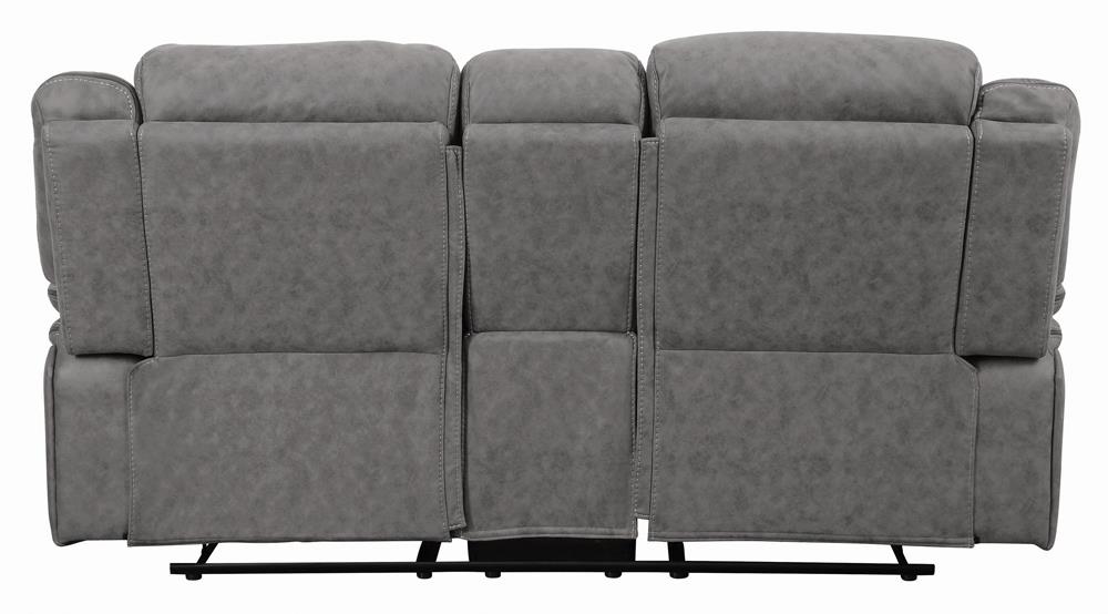 Higgins Pillow Top Arm Motion Loveseat with Console Grey - What A Room