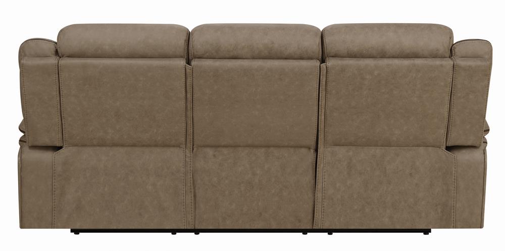 Higgins Pillow Top Arm Upholstered Motion Sofa Tan - What A Room