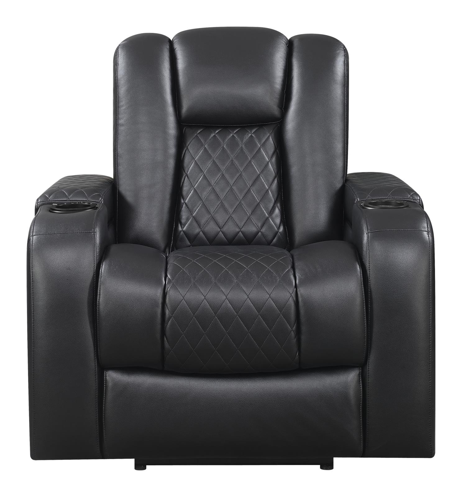 Delangelo Power^2 Recliner with Cup Holders Black - What A Room