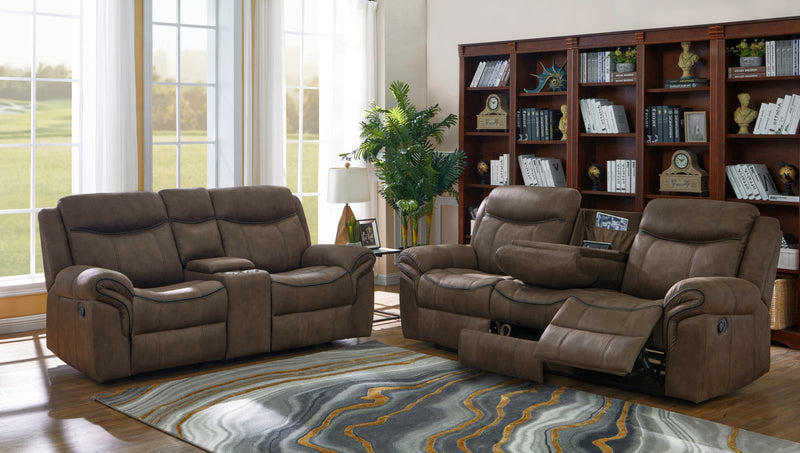 Sawyer Upholstered Tufted Living Room Set Macchiato Brown - What A Room