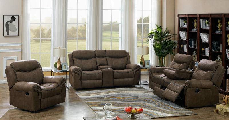 Sawyer Glider Loveseat with Console Macchiato - What A Room