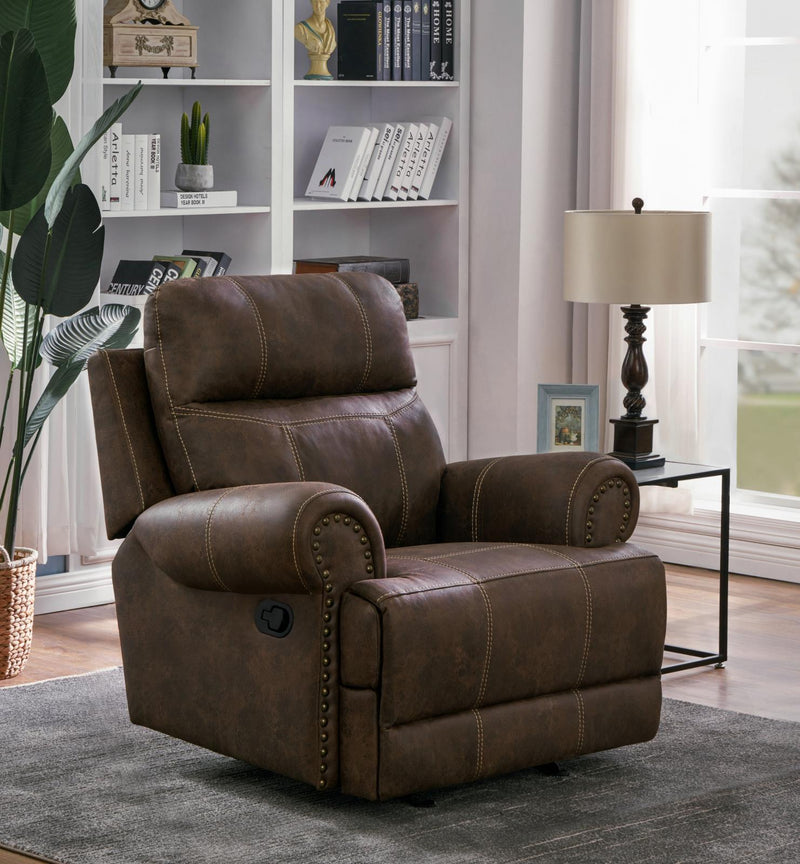 Brixton Upholstered Glider Recliner Buckskin Brown - What A Room