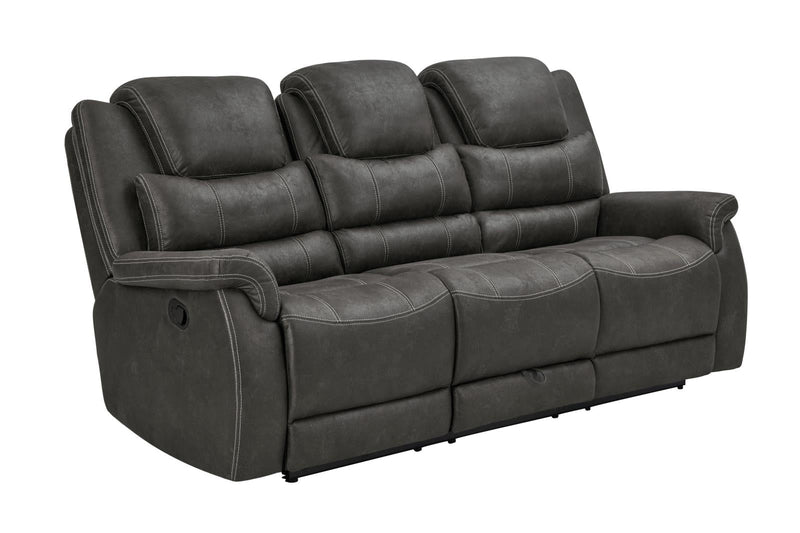 Wyatt Upholstered Motion Sofa with Drop-down Table Grey - What A Room