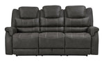 Wyatt Upholstered Motion Sofa with Drop-down Table Grey - What A Room