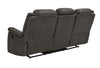 Wyatt Upholstered Motion Sofa with Drop-down Table Grey - What A Room