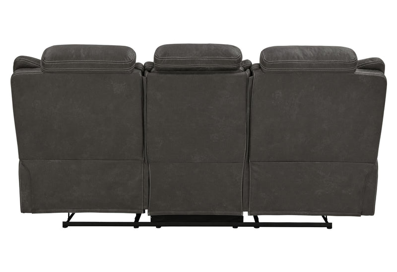 Wyatt Upholstered Motion Sofa with Drop-down Table Grey - What A Room