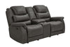Wyatt Upholstered Glider Loveseat with Console Grey - What A Room
