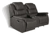 Wyatt Upholstered Glider Loveseat with Console Grey - What A Room