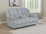 Waterbury Upholstered Power Loveseat with Console Grey - What A Room