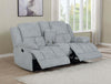 Waterbury Upholstered Motion Loveseat with Console Grey - What A Room