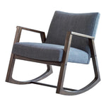 Upholstered Rocking Chair with Wooden Arm Grey and Walnut - What A Room
