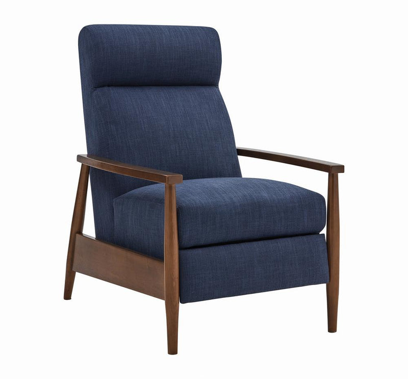Upholstered Push-Back Recliner Navy Blue - What A Room