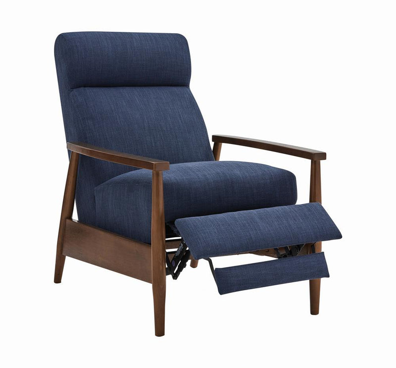 Upholstered Push-Back Recliner Navy Blue - What A Room