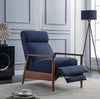 Upholstered Push-Back Recliner Navy Blue - What A Room