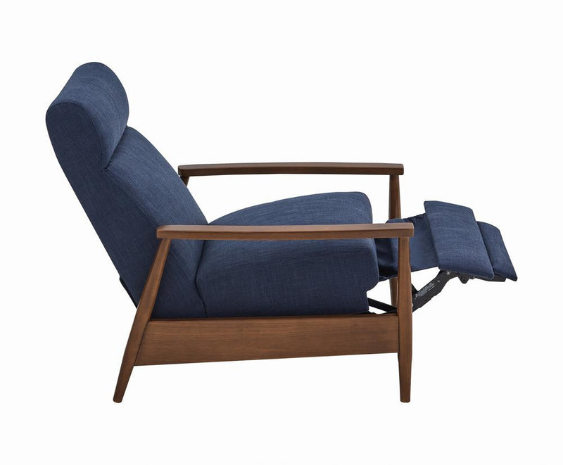 Upholstered Push-Back Recliner Navy Blue - What A Room