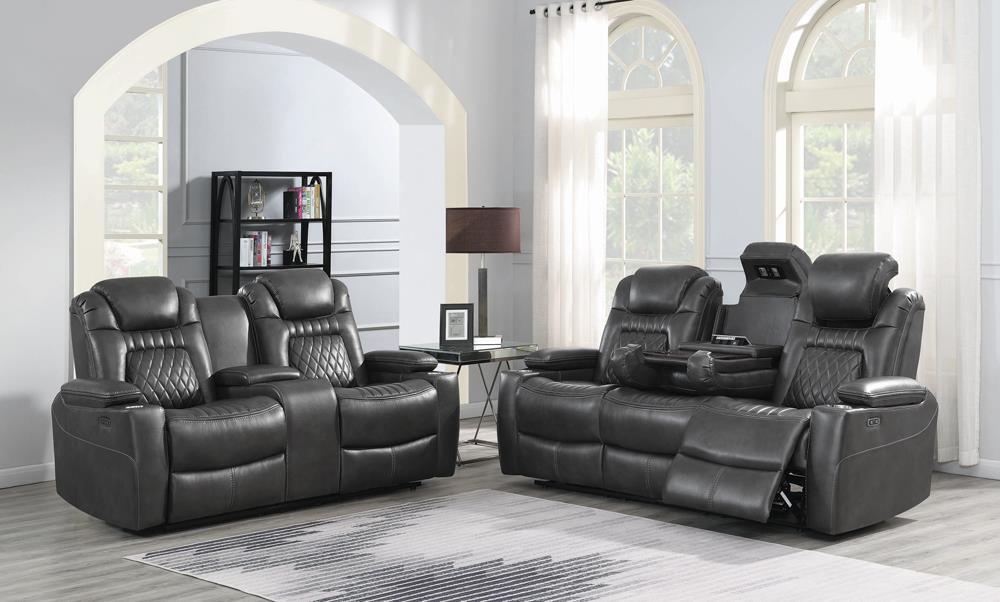 Korbach Upholstered Power^2 Recliner Charcoal - What A Room