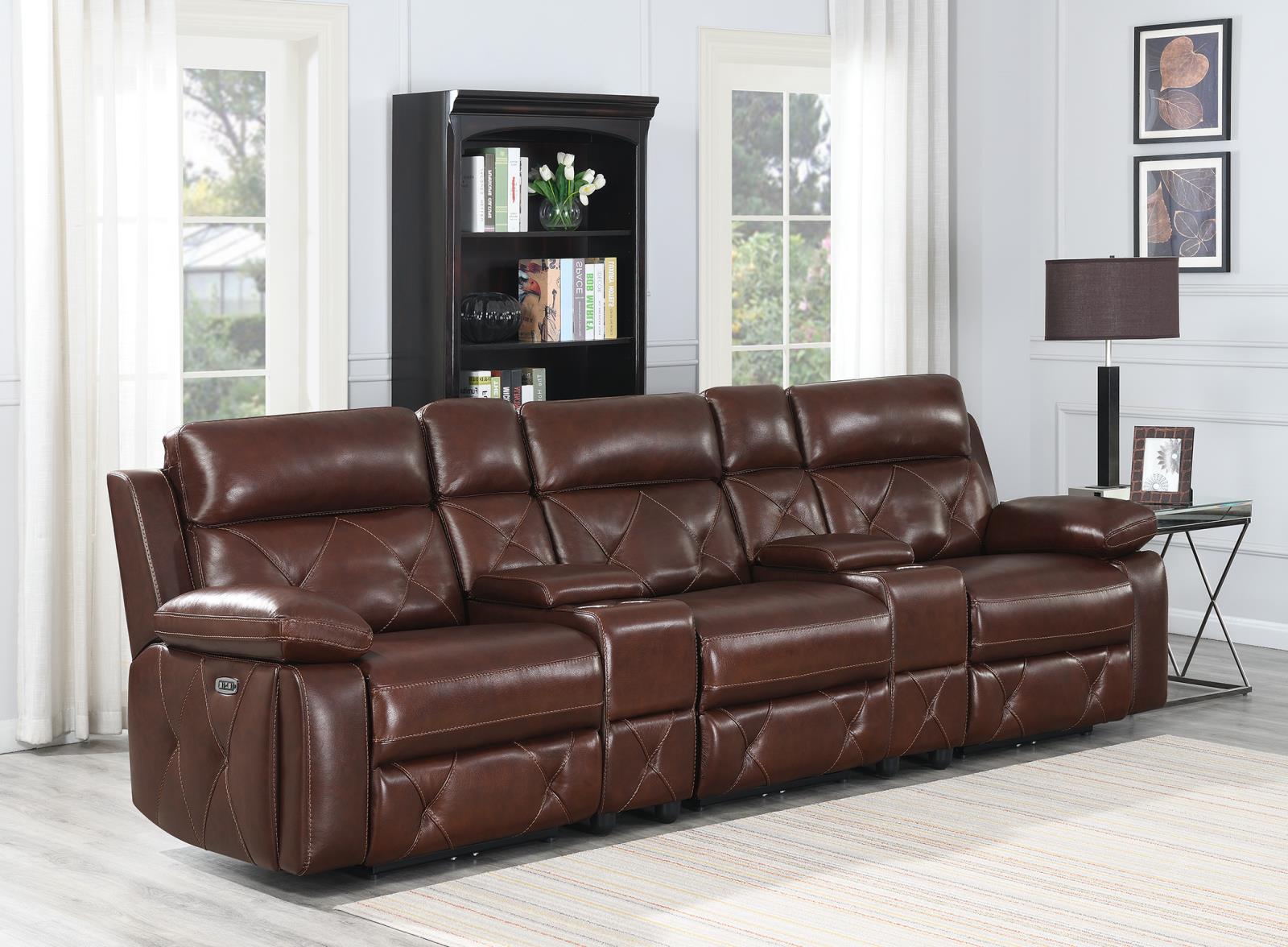 Chester Upholstered Power Reclining Seat and Power Headrest Home Theater Chocolate - What A Room