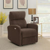 Upholstered Cushion Power Recliner Brown - What A Room