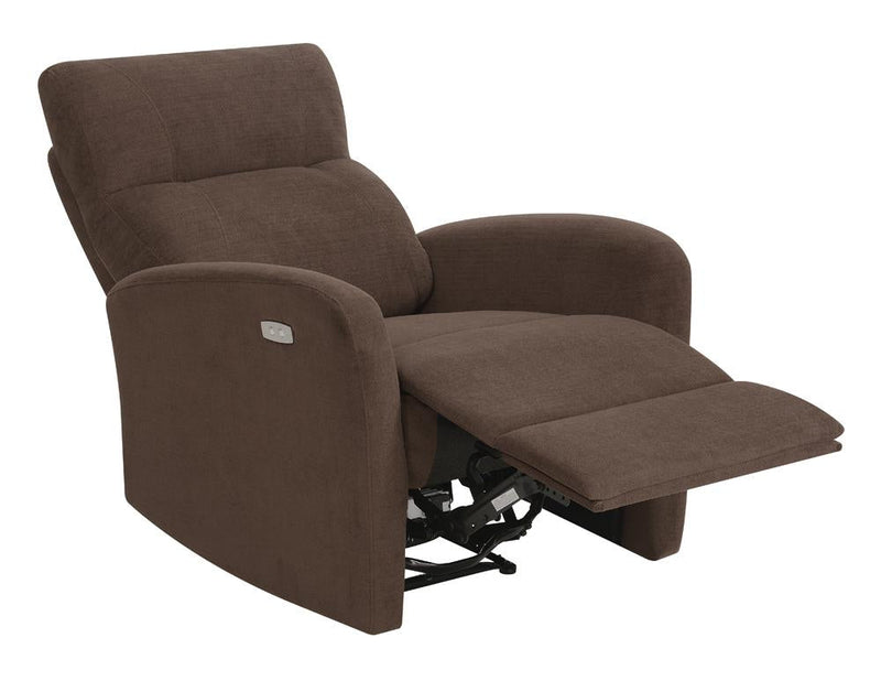 Upholstered Cushion Power Recliner Brown - What A Room