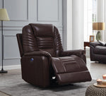Upholstered Power^3 Recliner with Power Headrest Brown - What A Room