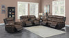 Saybrook 3-piece Tufted Cushion Motion Living Room Set Chocolate and Dark Brown - What A Room