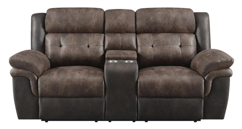 Saybrook Tufted Cushion Power Loveseat Chocolate and Dark Brown - What A Room