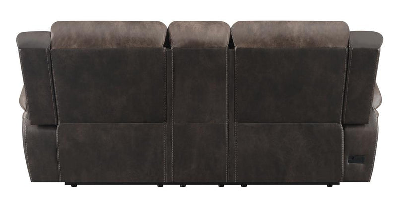 Saybrook Tufted Cushion Power Loveseat Chocolate and Dark Brown - What A Room