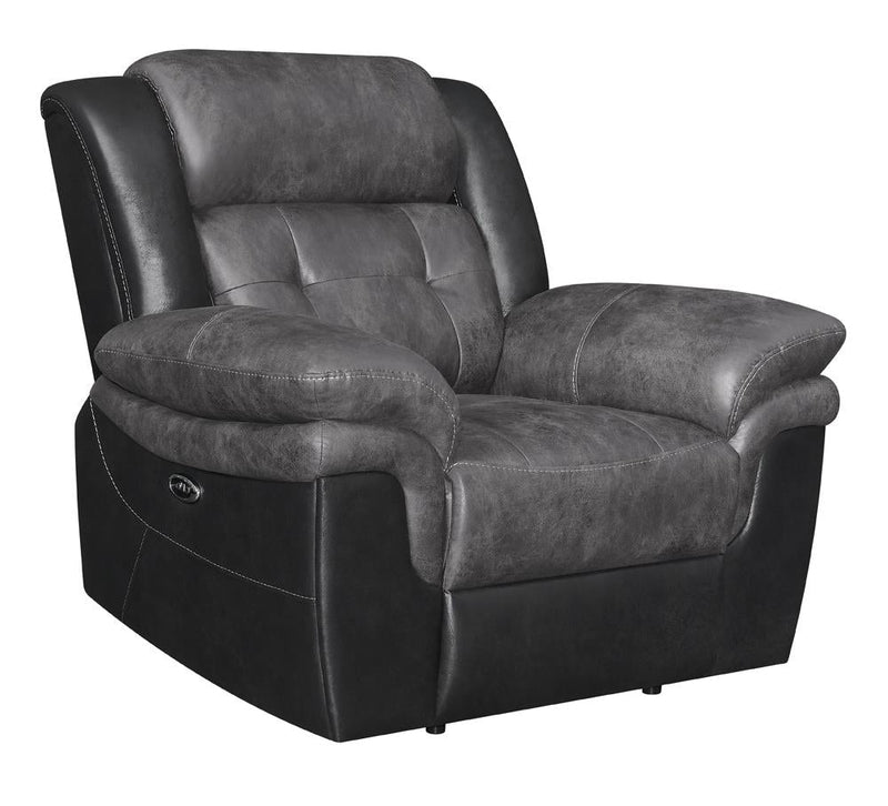Saybrook Tufted Cushion Power Recliner Charcoal and Black - What A Room