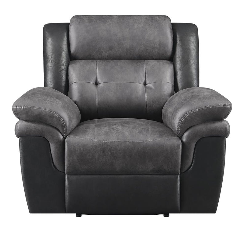 Saybrook Tufted Cushion Power Recliner Charcoal and Black - What A Room