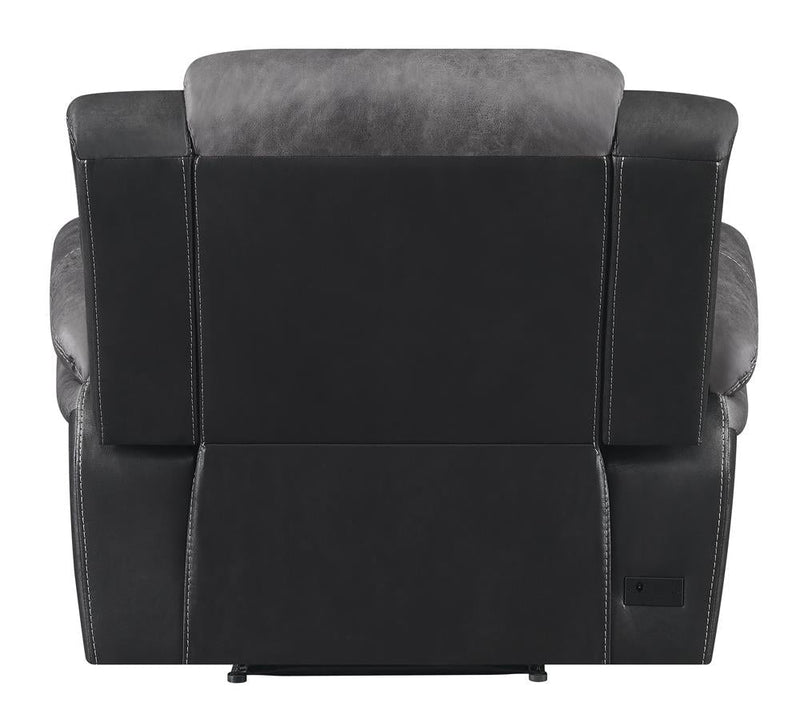 Saybrook Tufted Cushion Power Recliner Charcoal and Black - What A Room