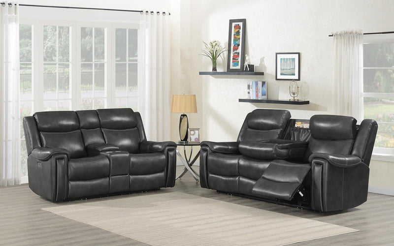 Shallowford 2-piece Power^2 Living Room Set Hand Rubbed Charcoal - What A Room