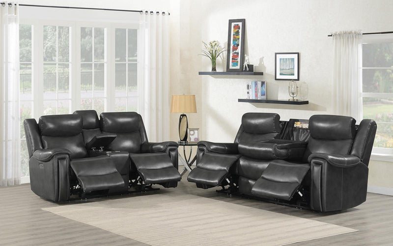 Shallowford 2-piece Power^2 Living Room Set Hand Rubbed Charcoal - What A Room