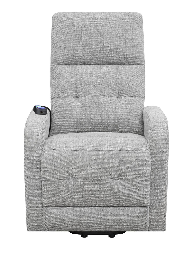 Tufted Upholstered Power Lift Recliner Grey - What A Room