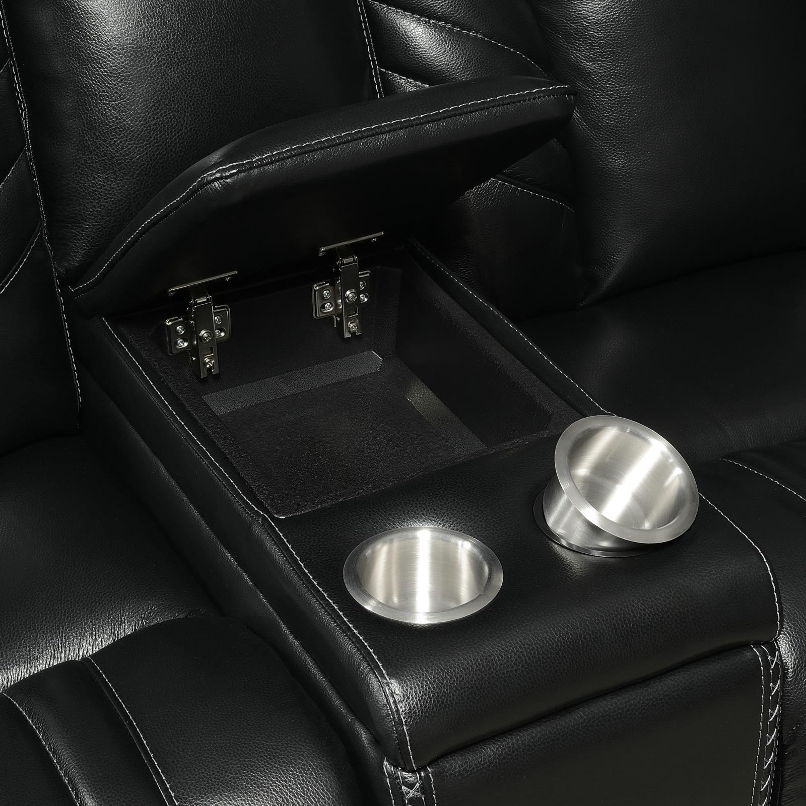 Bismark 2-piece Living Room Set with Power Headrest Black - What A Room