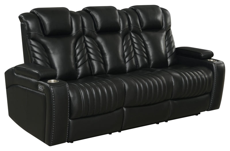 Bismark Power^2 Sofa with Drop-down Table Black - What A Room