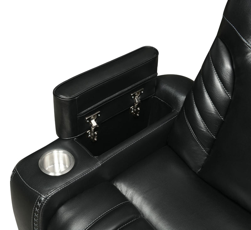 Bismark Power^2 Sofa with Drop-down Table Black - What A Room