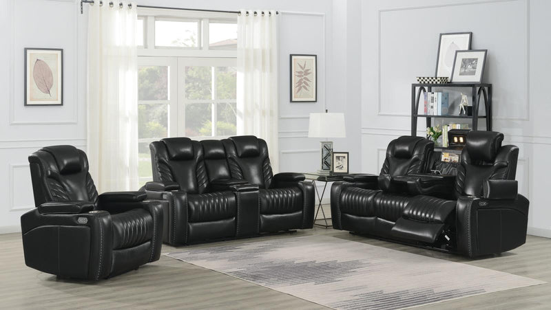 Bismark Power^2 Sofa with Drop-down Table Black - What A Room