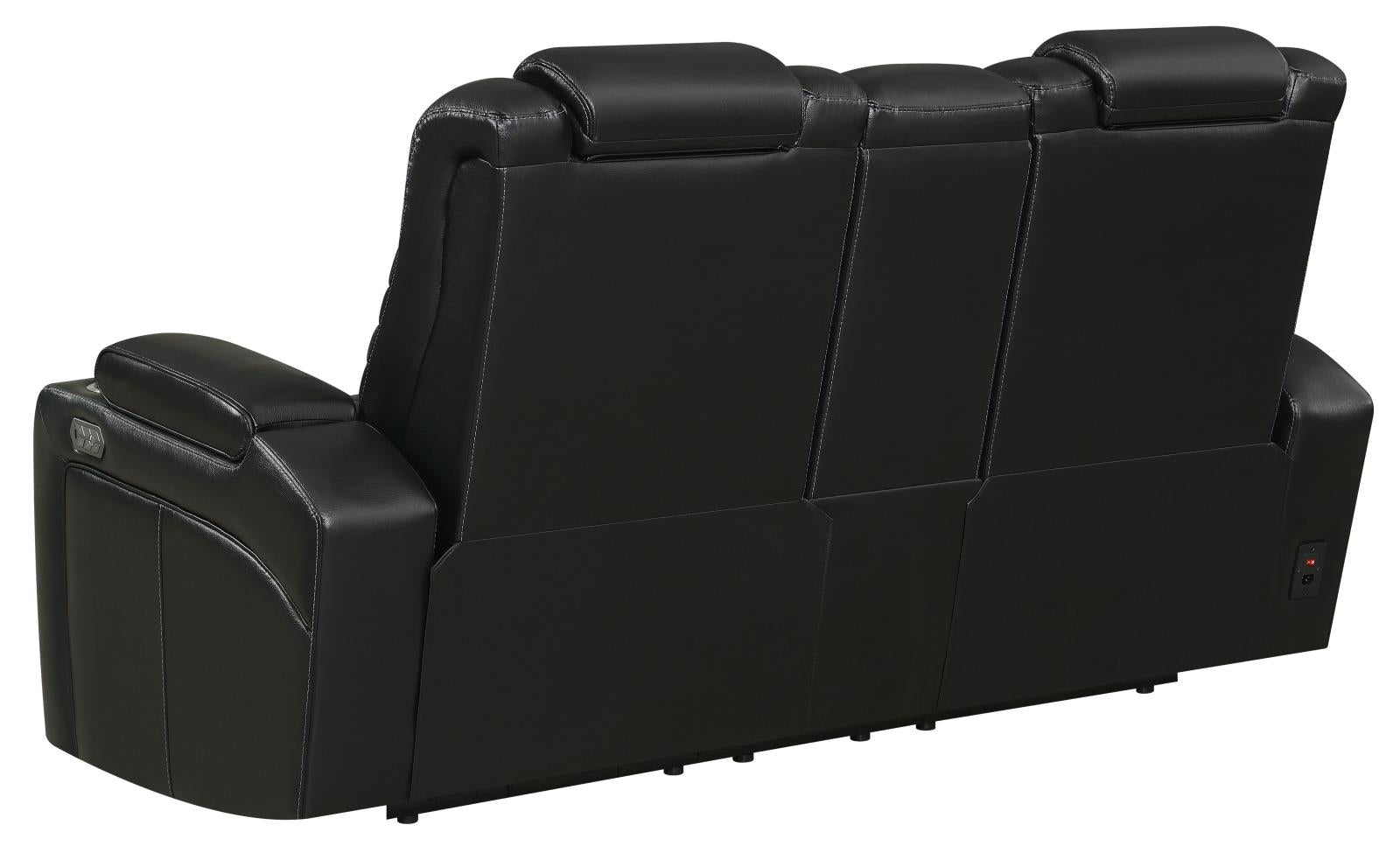 Bismark Power^2 Loveseat with Console Black - What A Room