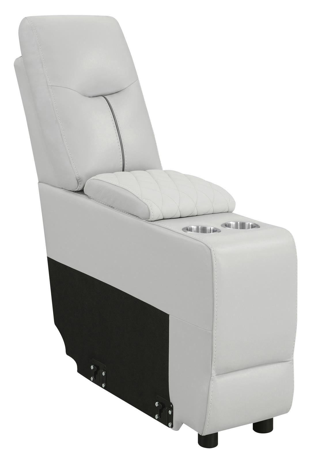 Garnet Upholstered Power Reclining Seat and Power Headrest Home Theater Light Grey - What A Room