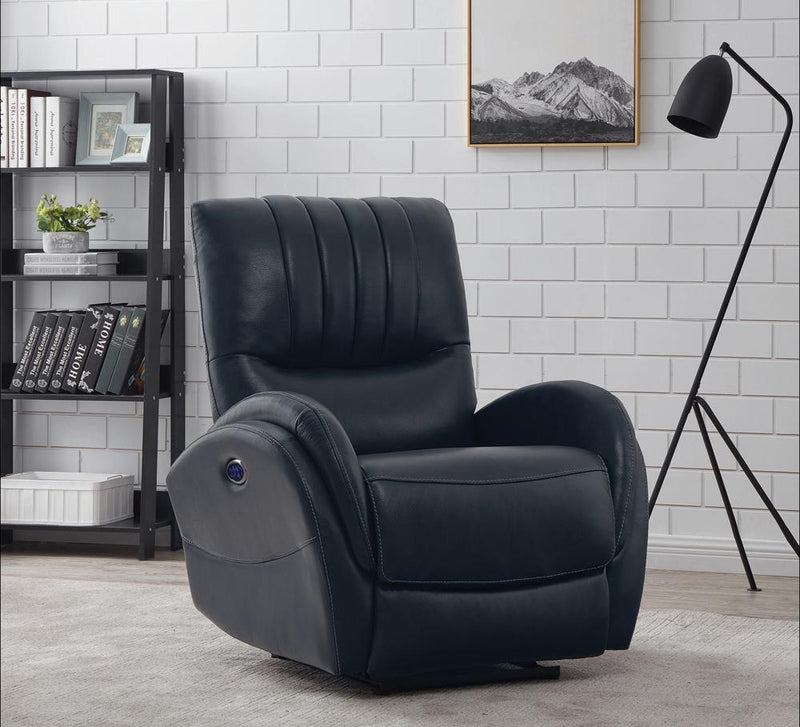 Upholstered Power^3 Recliner with Power Lumbar Blue - What A Room