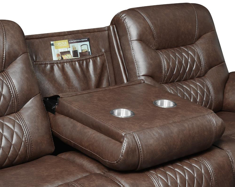 Flamenco Tufted Upholstered Power Sofa Brown - What A Room