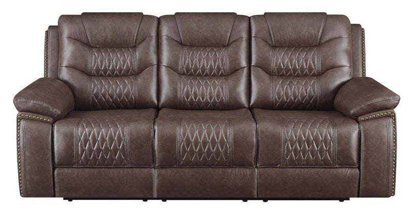 Flamenco Tufted Upholstered Power Sofa Brown - What A Room