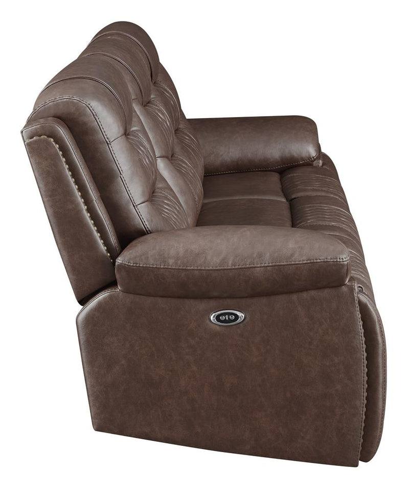 Flamenco Tufted Upholstered Power Sofa Brown - What A Room