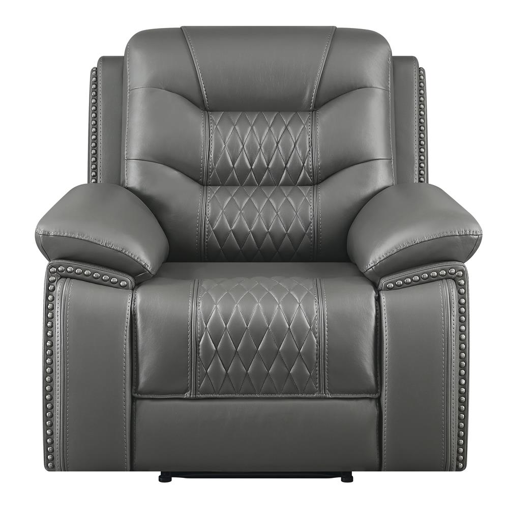 Flamenco Tufted Upholstered Power Recliner Charcoal - What A Room