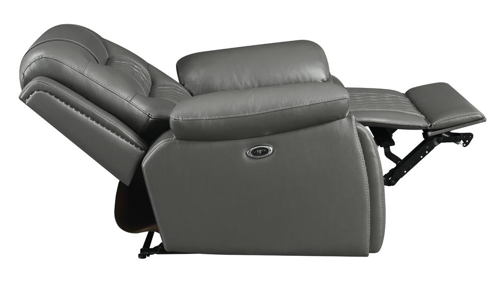Flamenco Tufted Upholstered Power Recliner Charcoal - What A Room