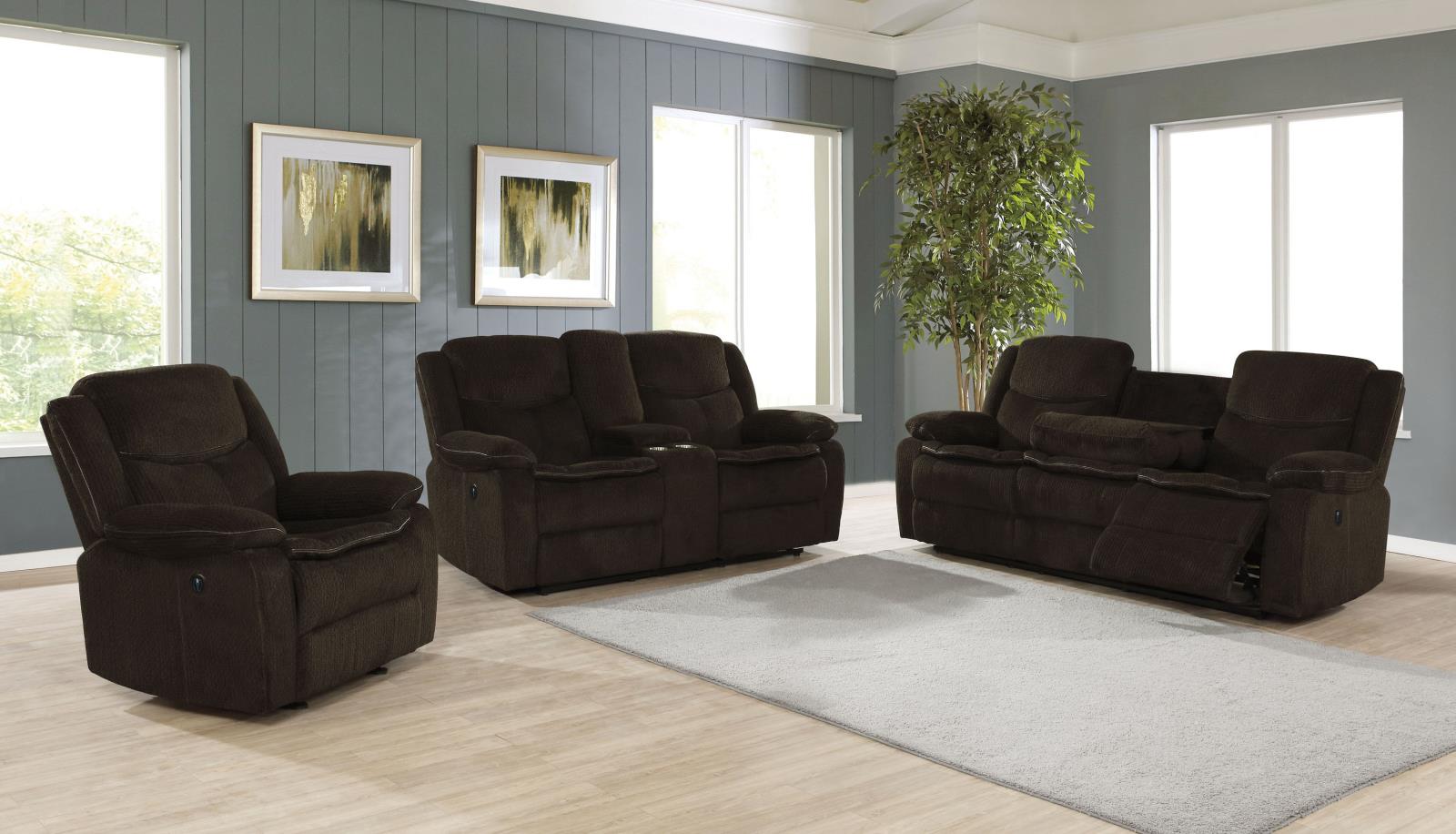 Jennings Upholstered Power Glider Recliner Brown - What A Room