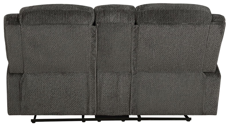 Jennings Upholstered Motion Loveseat with Console Charcoal - What A Room