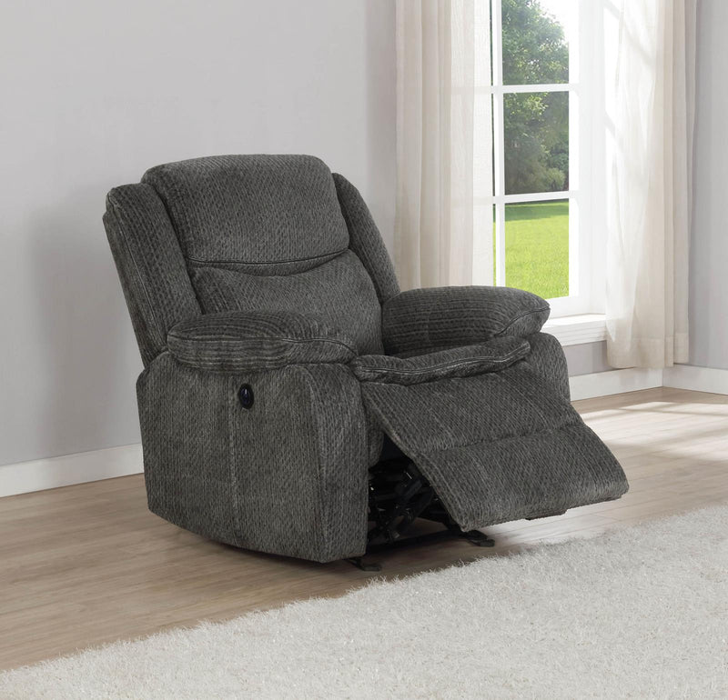 Jennings Upholstered Power Glider Recliner Charcoal - What A Room