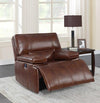Southwick Pillow Top Arm Power Glider Recliner Saddle Brown - What A Room