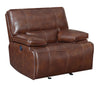 Southwick Pillow Top Arm Power Glider Recliner Saddle Brown - What A Room